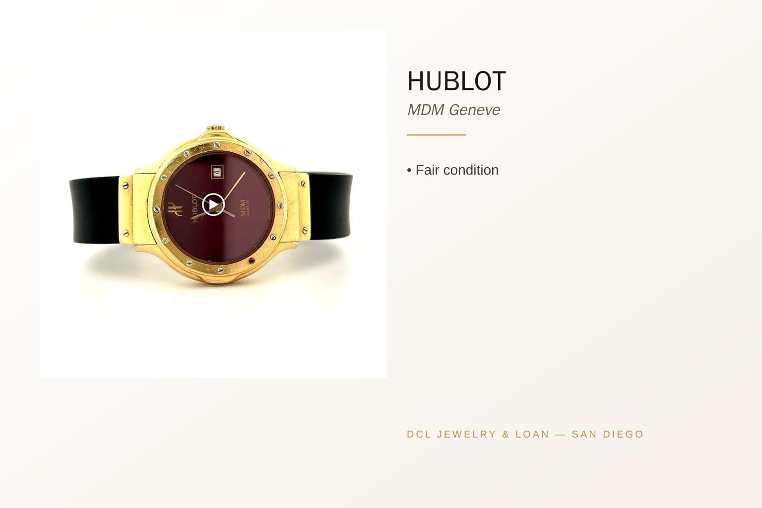 Infographic of Hublot MDM Geneve watch features