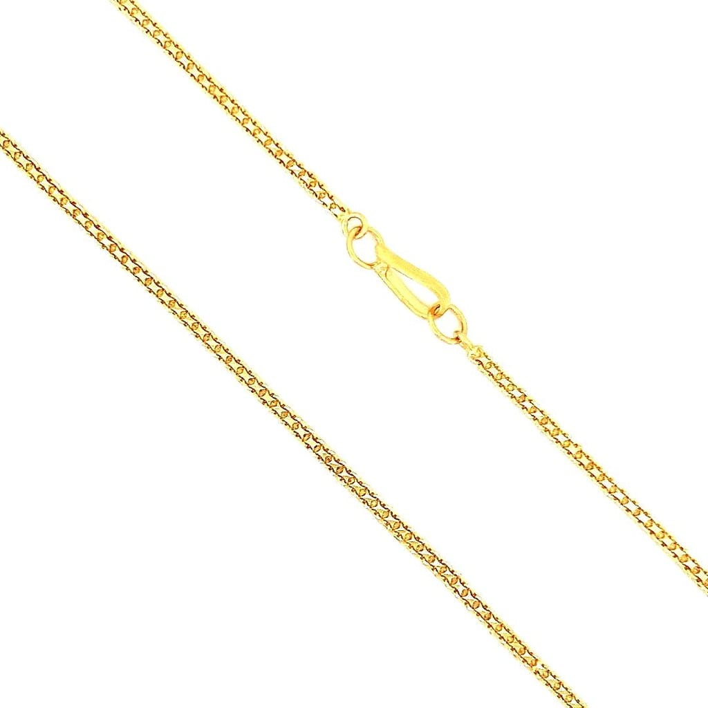 18K Yellow Gold Fancy Chain Necklace displayed on a white background