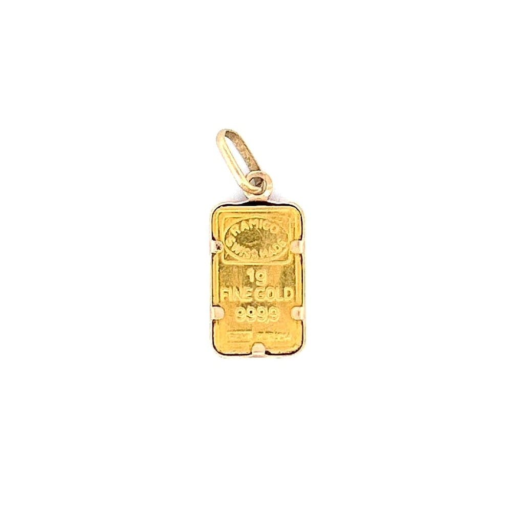 Fortuna pendant displayed with chain