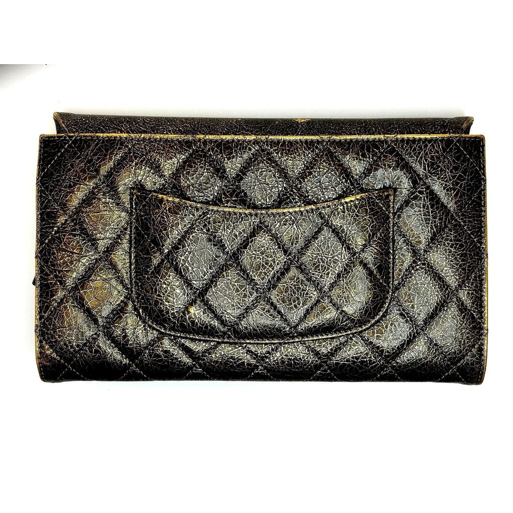 Chanel clutch with dust bag, box, and card