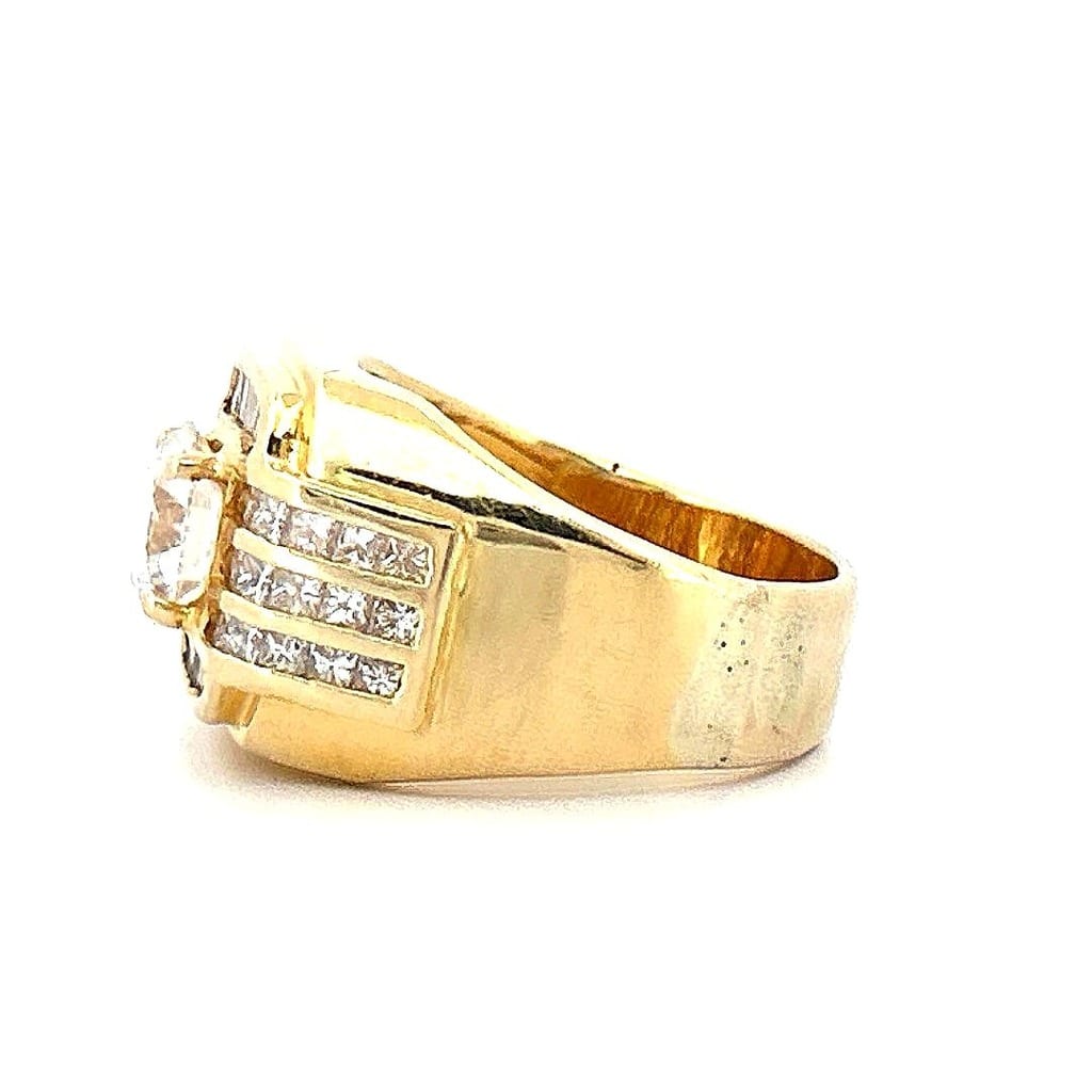 Side view of men's diamond ring