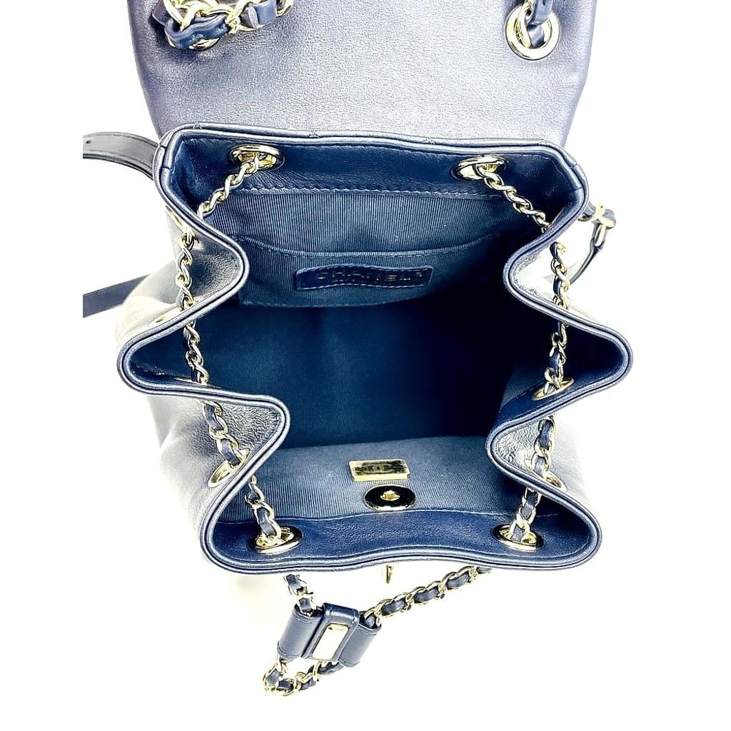 Chanel Duma Backpack close-up of drawstring