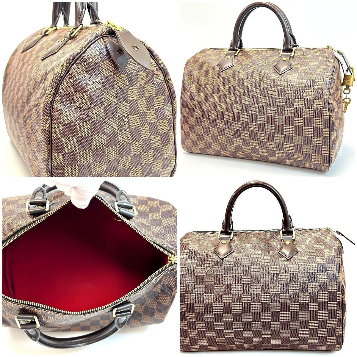 Collage of Louis Vuitton Speedy 30 details