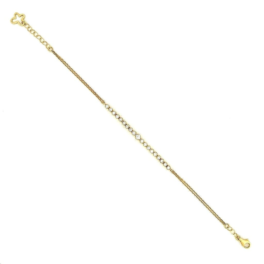 Model wearing 20K Gold Diamond Butterfly Bracelet