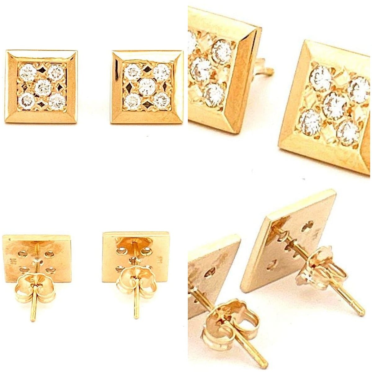 Collage of diamond earrings highlighting features