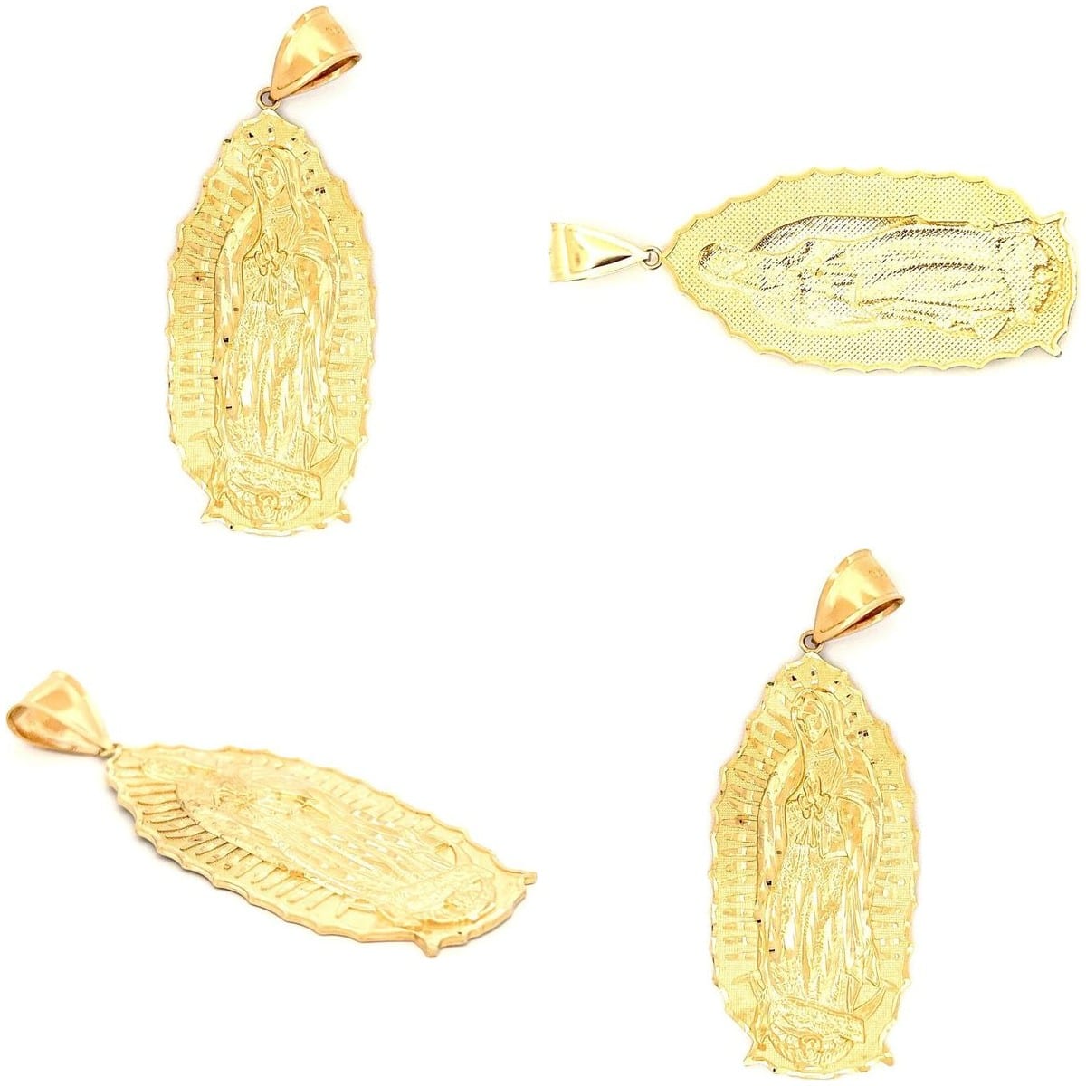 14K Gold Guadalupe Pendant on white background