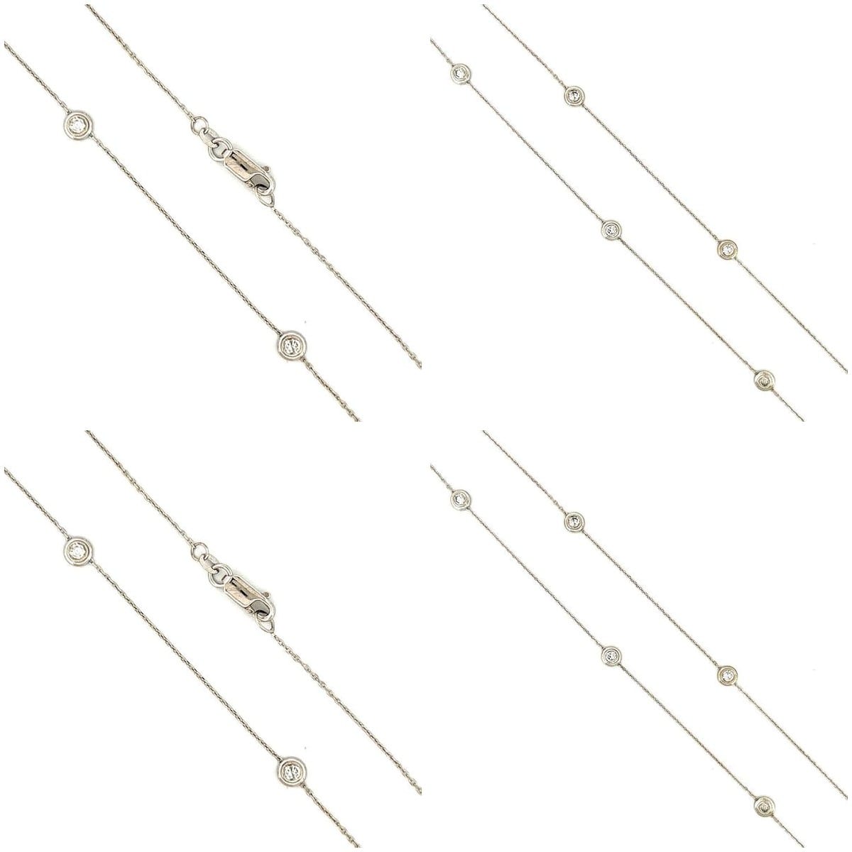 Collage of 14K White Gold Diamond Necklace