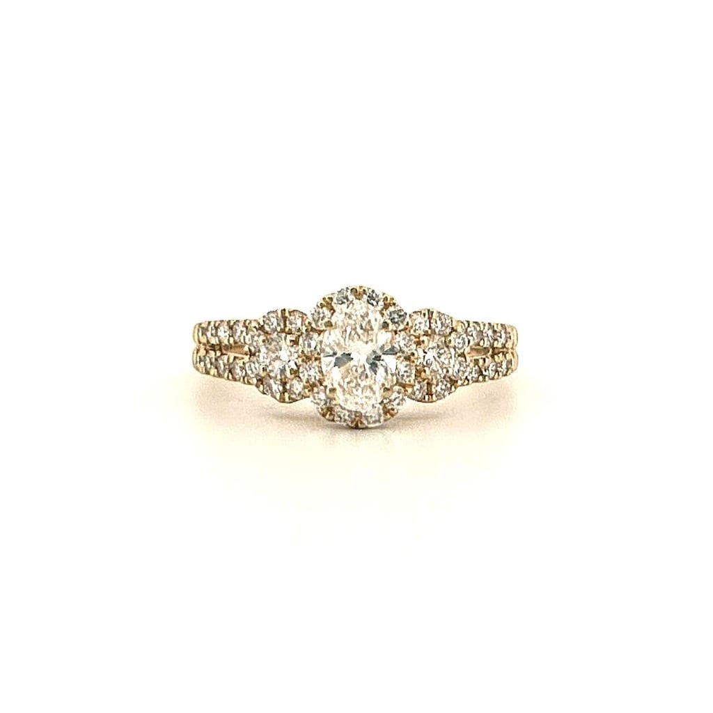 14K Yellow Gold Lab Diamond Ring front view