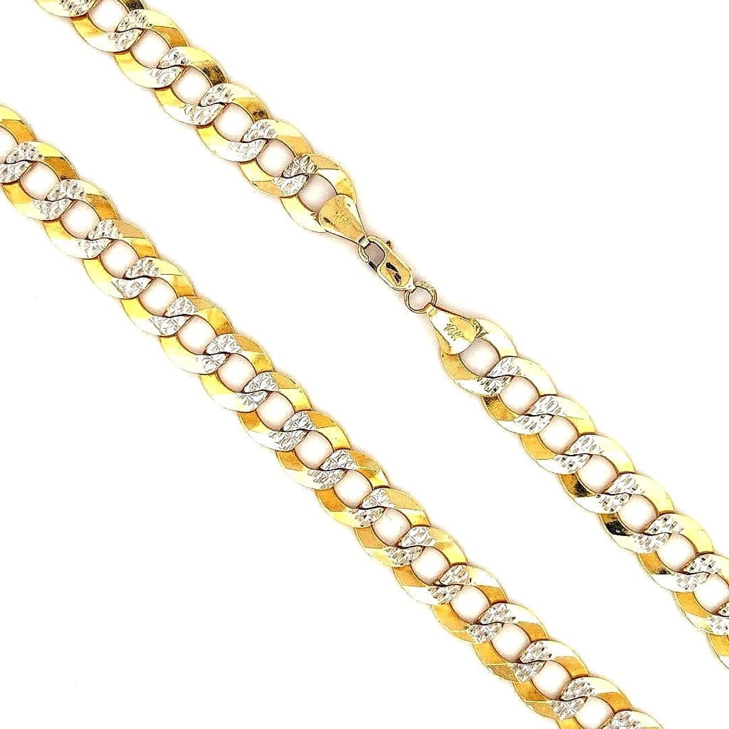 Full view of 14K Yellow Gold Cuban Link Chain
