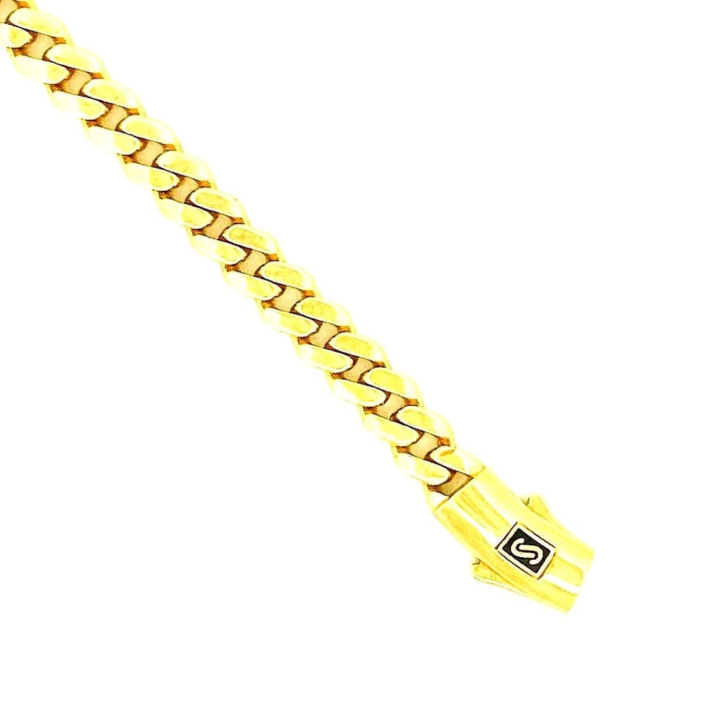 21K Yellow Gold Monaco Cuban Chain on model