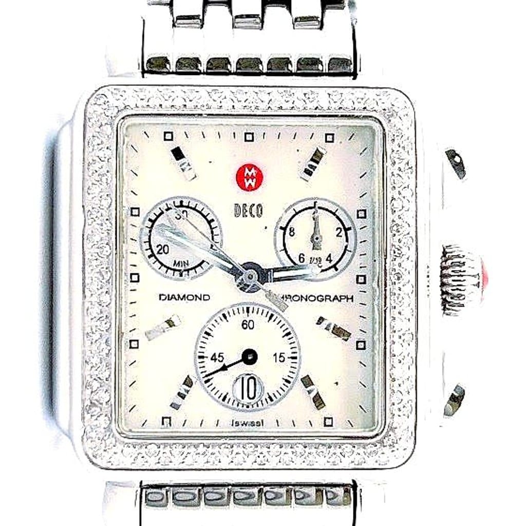Close-up of Michele Deco Chronograph Function