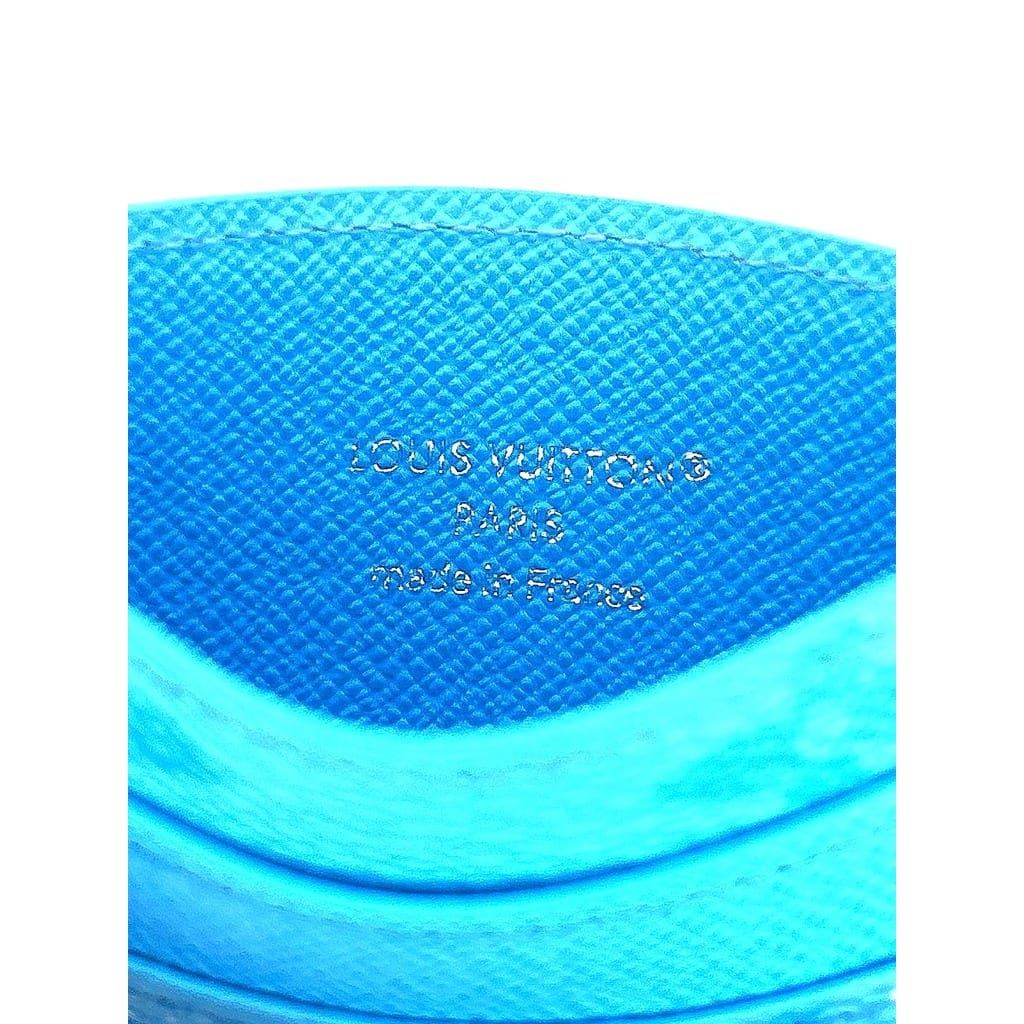 Interior view of the Louis Vuitton Blue Lagoon Card Holder Wallet.