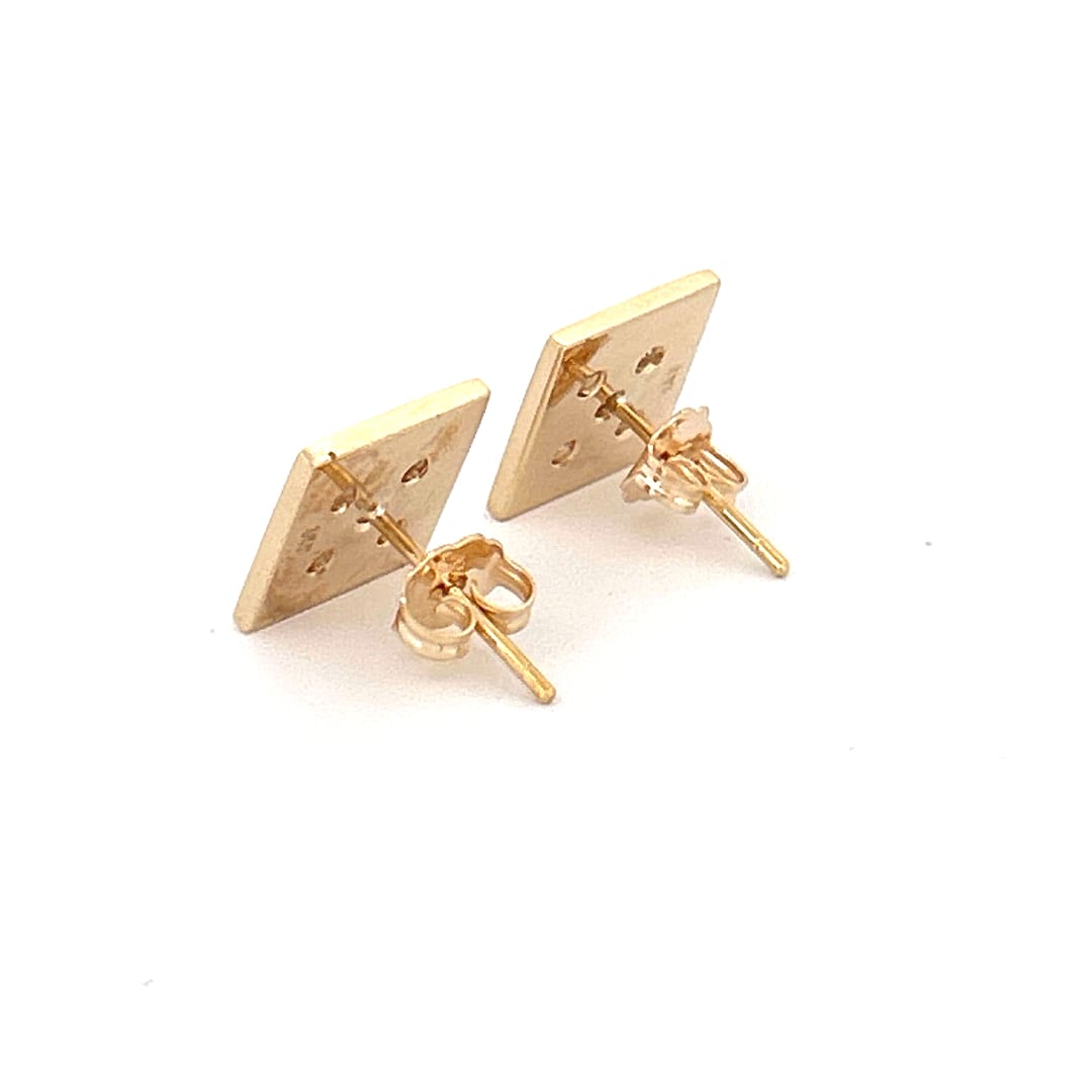 Model wearing the diamond earrings