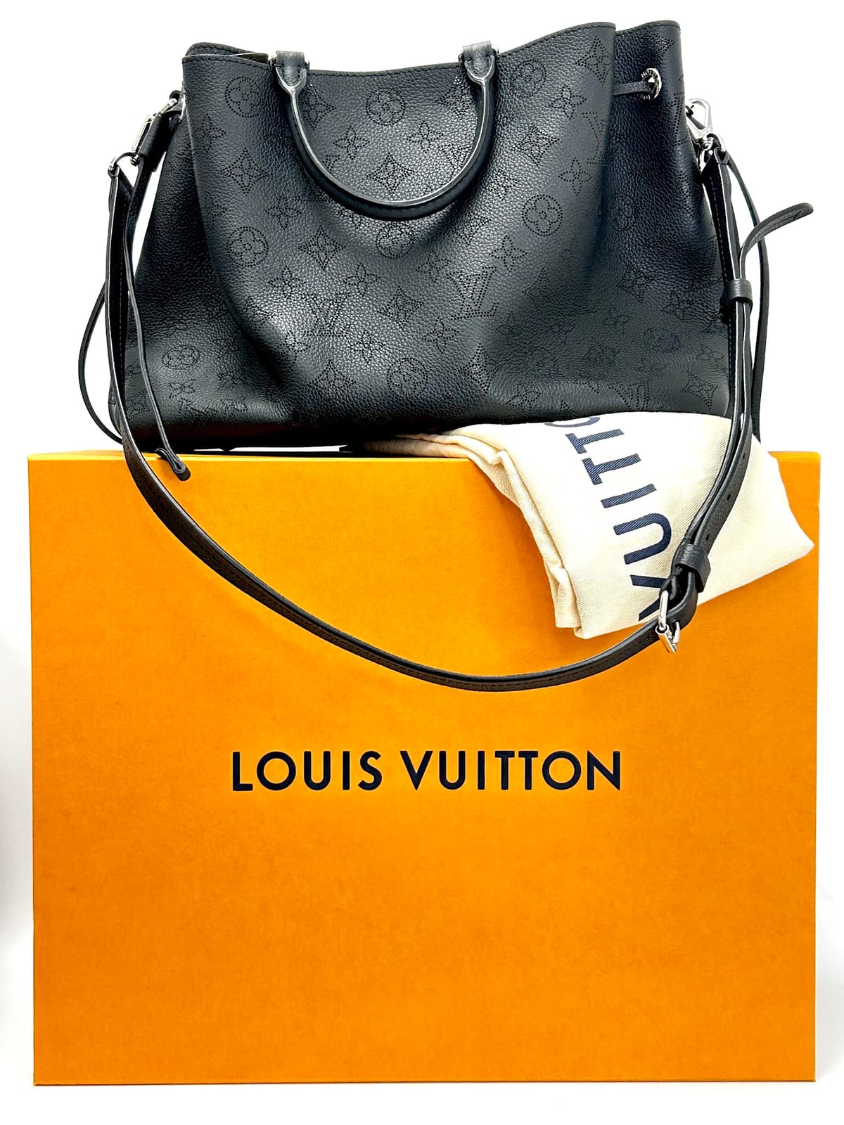 Louis Vuitton Mahina Bella Tote with box and authentication papers.