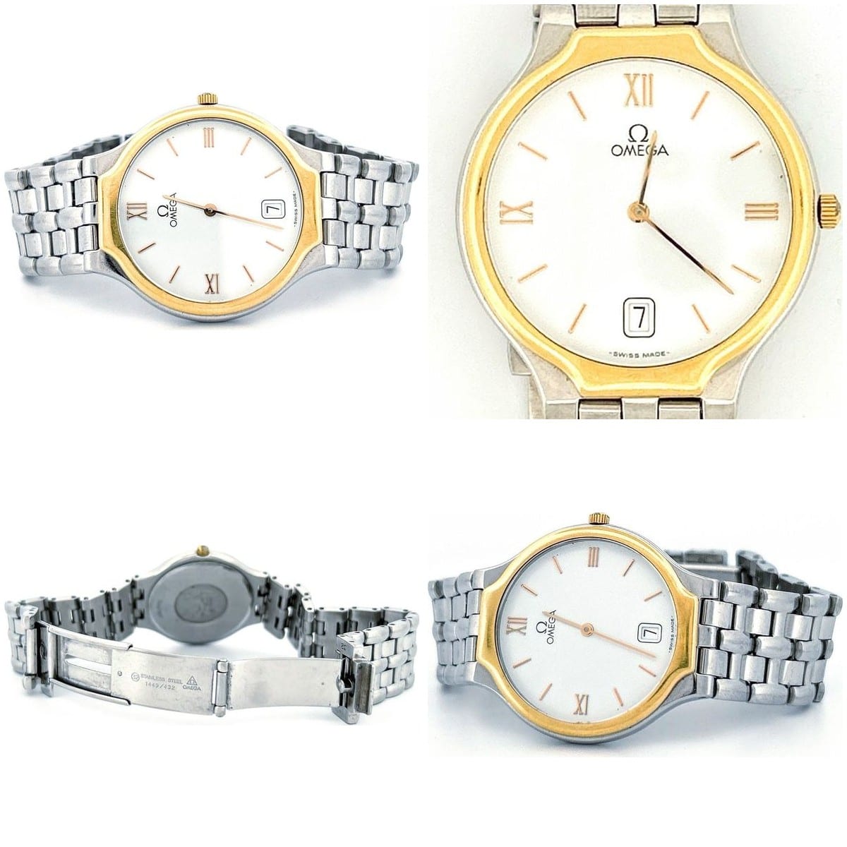 Collage of Omega De Ville Symbol watch features